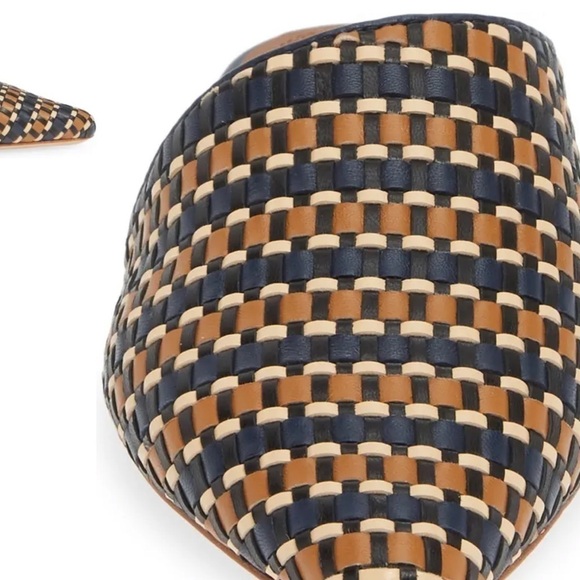 Navy and tan woven mule - Picture 8 of 14